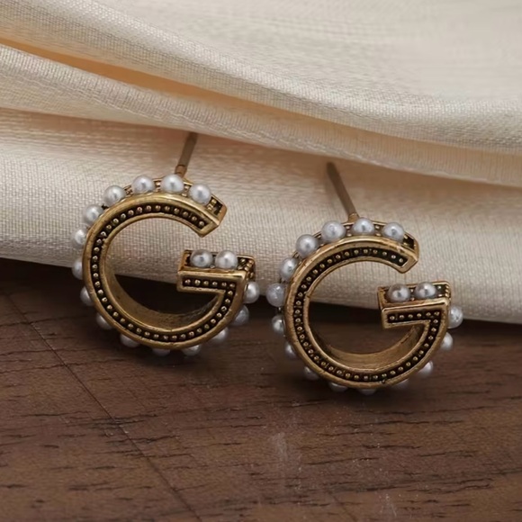 Fashion Jewelry Jewelry - Double G Gold Pearl Earrings – Chic Everyday Luxury NWT - Fashion Jewelry
